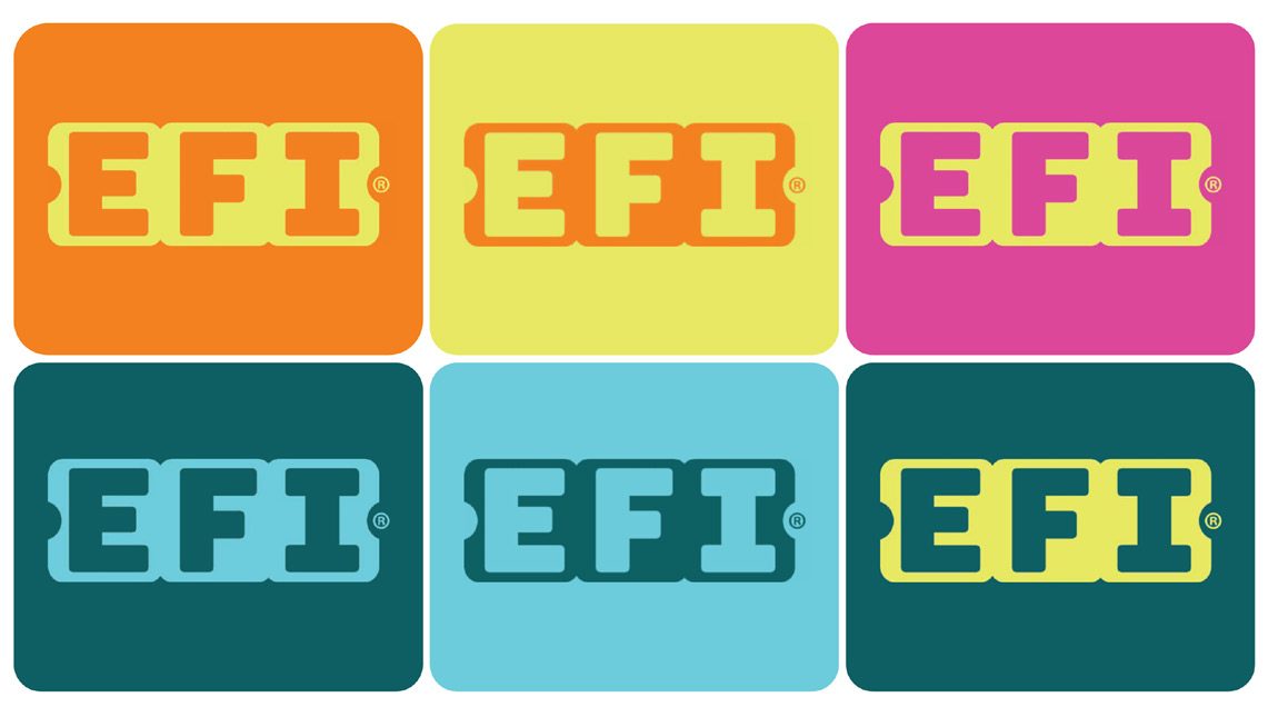 Six EFI logo colour variations